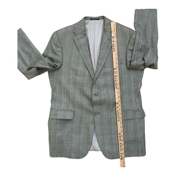 HART SCHAFFNER MARX Mens Gray Plaid Sport Coat Suit Jacket Blazer 43 R - Picture 13 of 16